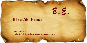 Bicsák Emma névjegykártya