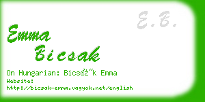 emma bicsak business card